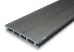 Composite decking boards grey 225cm (21x140mm)