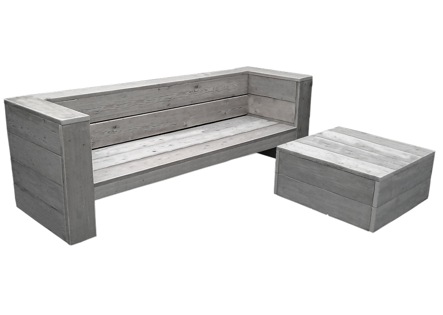 Steigerhouten bank tuinmeubelen lounge vintage 250x83x83cm