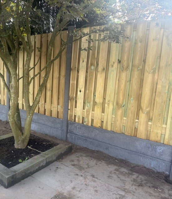 Sichtschutzzaun Holz/Beton Antrazit 230x190cm 21 Dielen