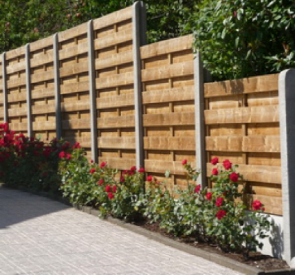 Hout beton schuttingen 220x197cm recht schuifsysteem