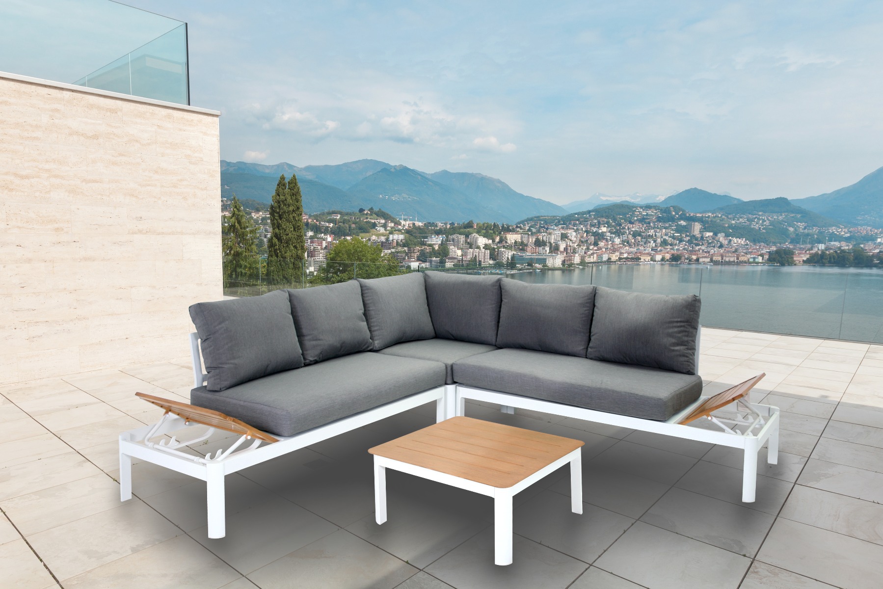 Aluminium tuinmeubelen loungeset Lotus