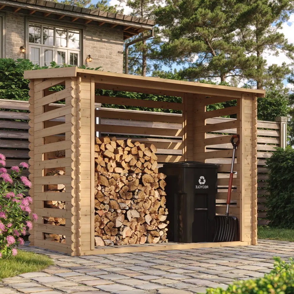 Holzlager robustes Brennholzlager für Kaminholz, 130×228×199cm