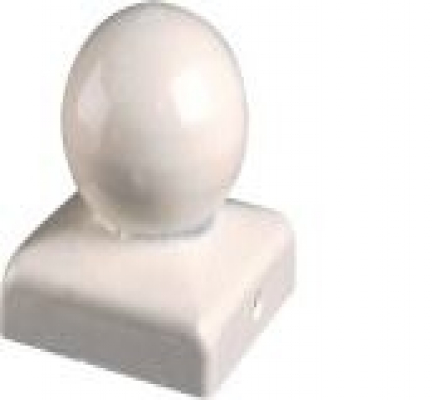 Paalornament bol paalkappen wit 110x110mm