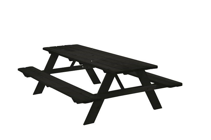 Picknicktafel zwart 180cm