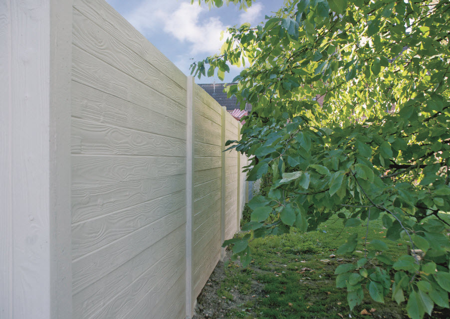 Beton schutting wood texture dubbelzijdig 200x193cm