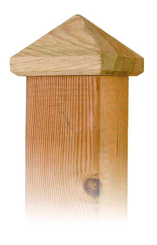 Paalornament hout voor tuinpaal piramide 100mm