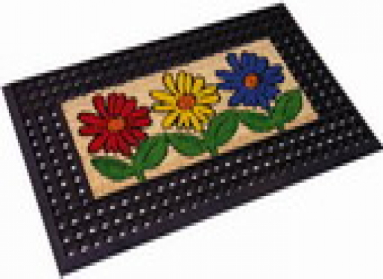 Deurmat bloem rubber 40x60cm