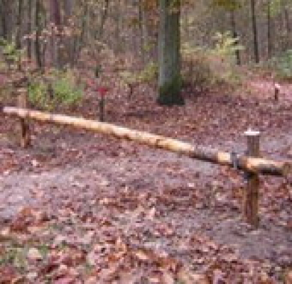 Slagboom ligger kastanjehout 400cm