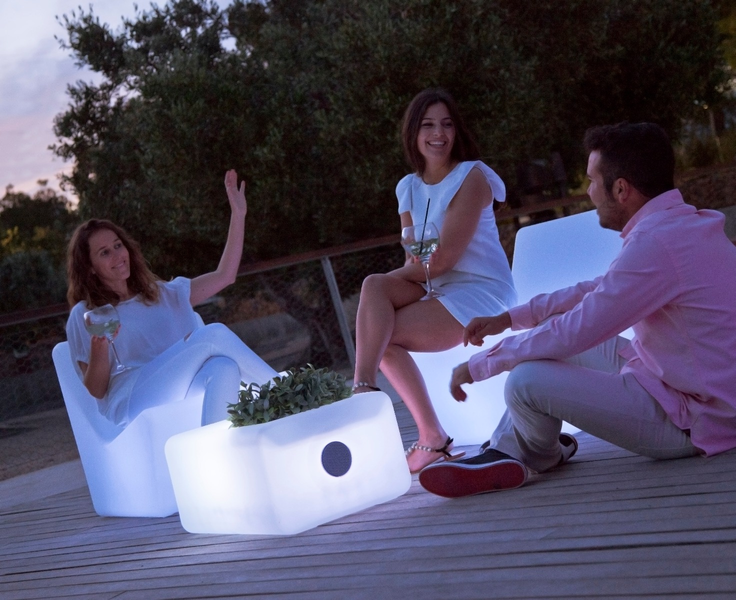 Tuintafel tuinverlichting Ibiza design 45x59x30cm