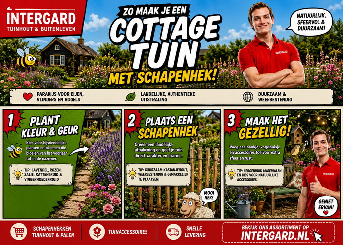 Cottage tuin met schapenhek