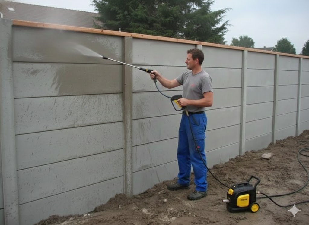 beton schutting schoonmaken